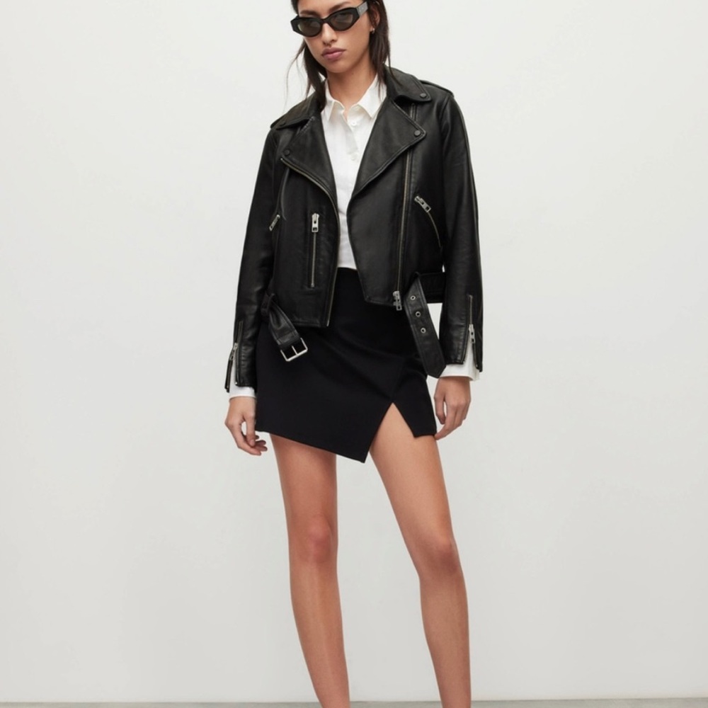 COPY - AllSaints Balfern Biker Leather Jacket Women’s Size S, US 4